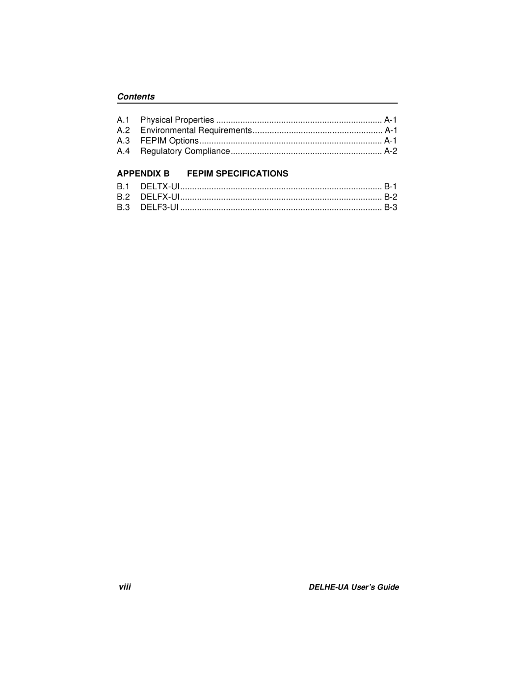 Cabletron Systems DELHE-UA manual Contents 