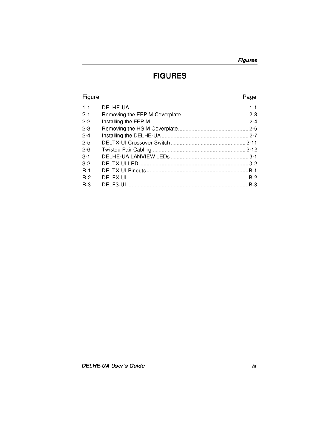 Cabletron Systems DELHE-UA manual Figures 