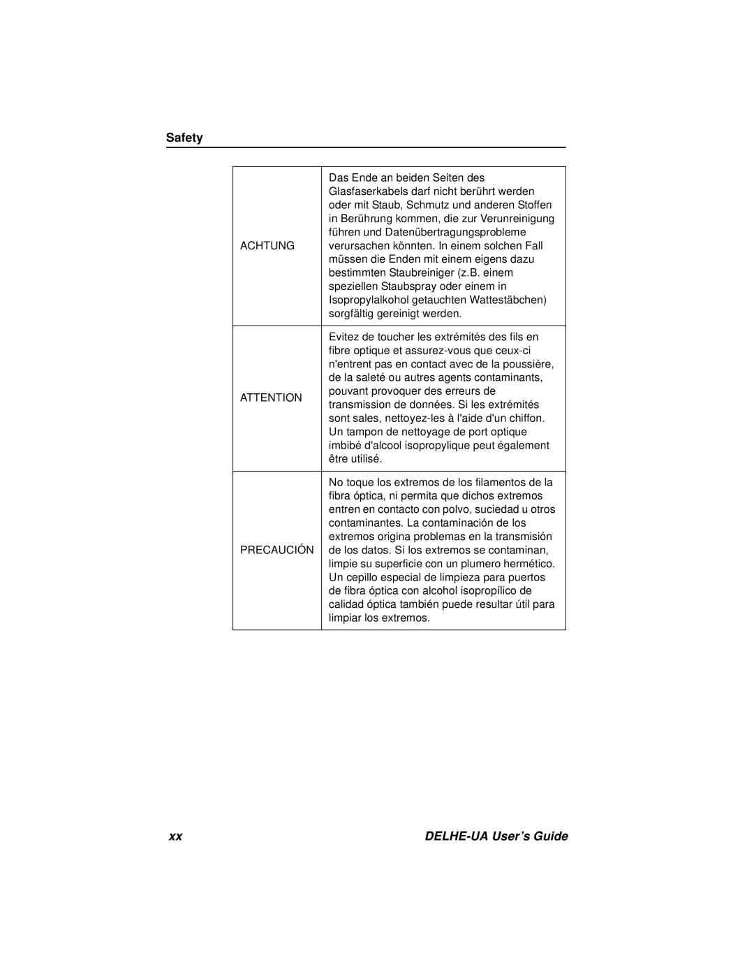 Cabletron Systems DELHE-UA manual Das Ende an beiden Seiten des 