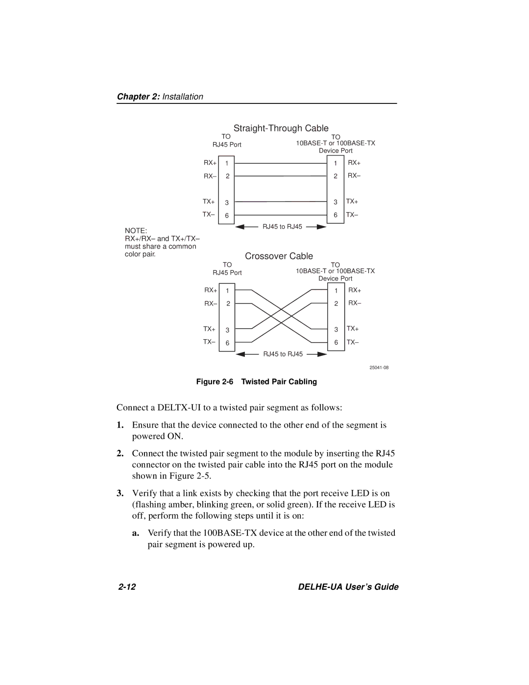 Cabletron Systems DELHE-UA manual Straight-Through Cable 