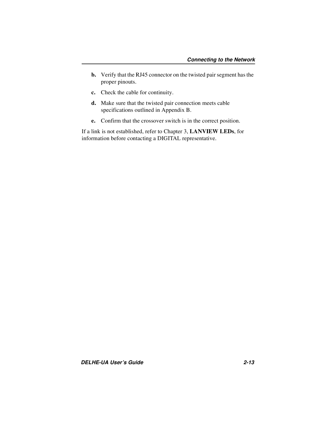 Cabletron Systems DELHE-UA manual Connecting to the Network 