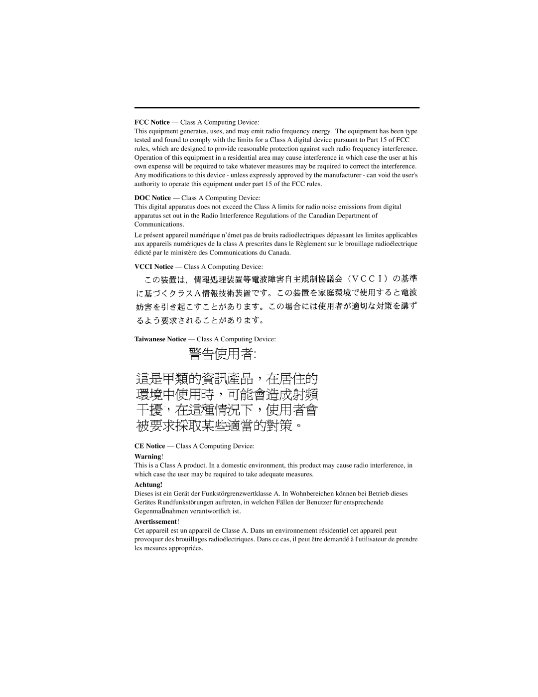 Cabletron Systems DELHE-UA manual Achtung 