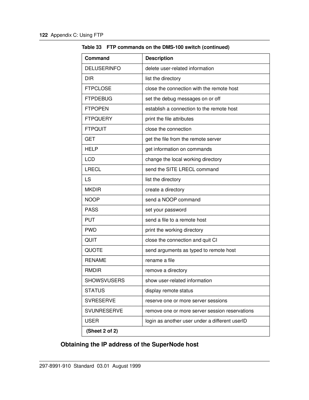 Cabletron Systems DMS-100 manual Obtaining the IP address of the SuperNode host 