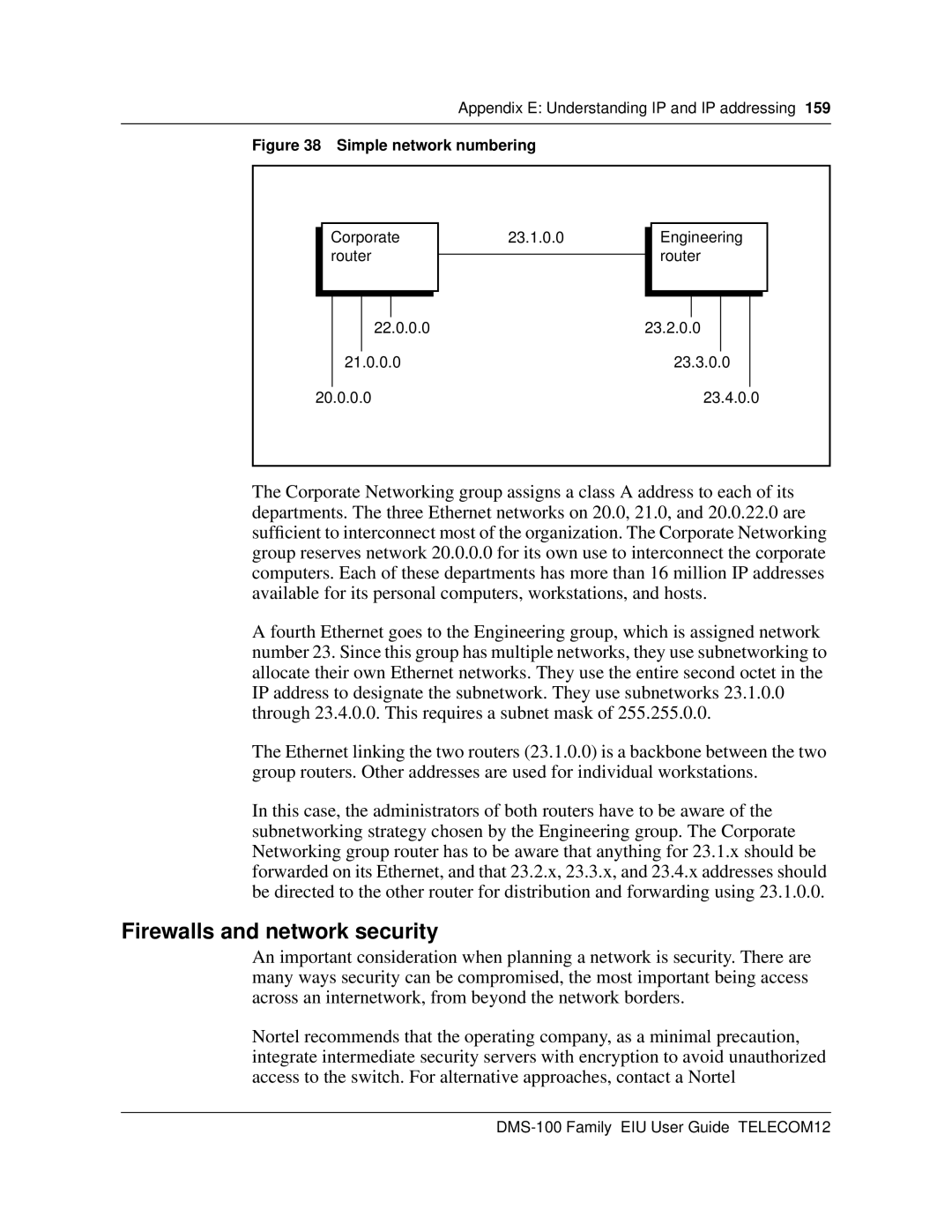 Cabletron Systems DMS-100 manual Firewalls and network security, Simple network numbering 