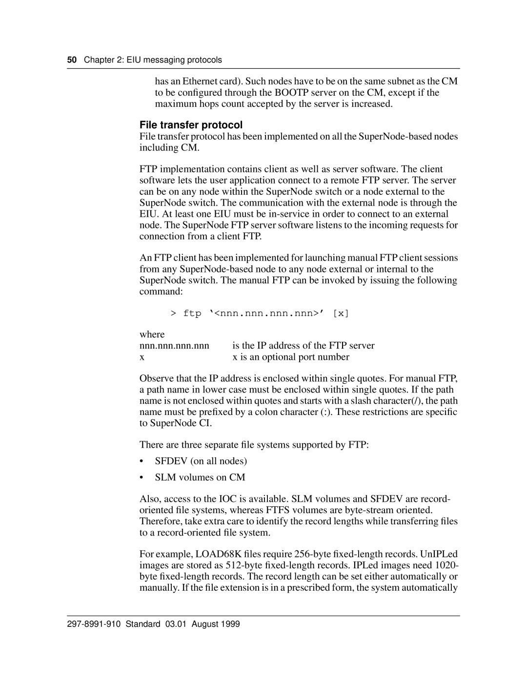 Cabletron Systems DMS-100 manual File transfer protocol 