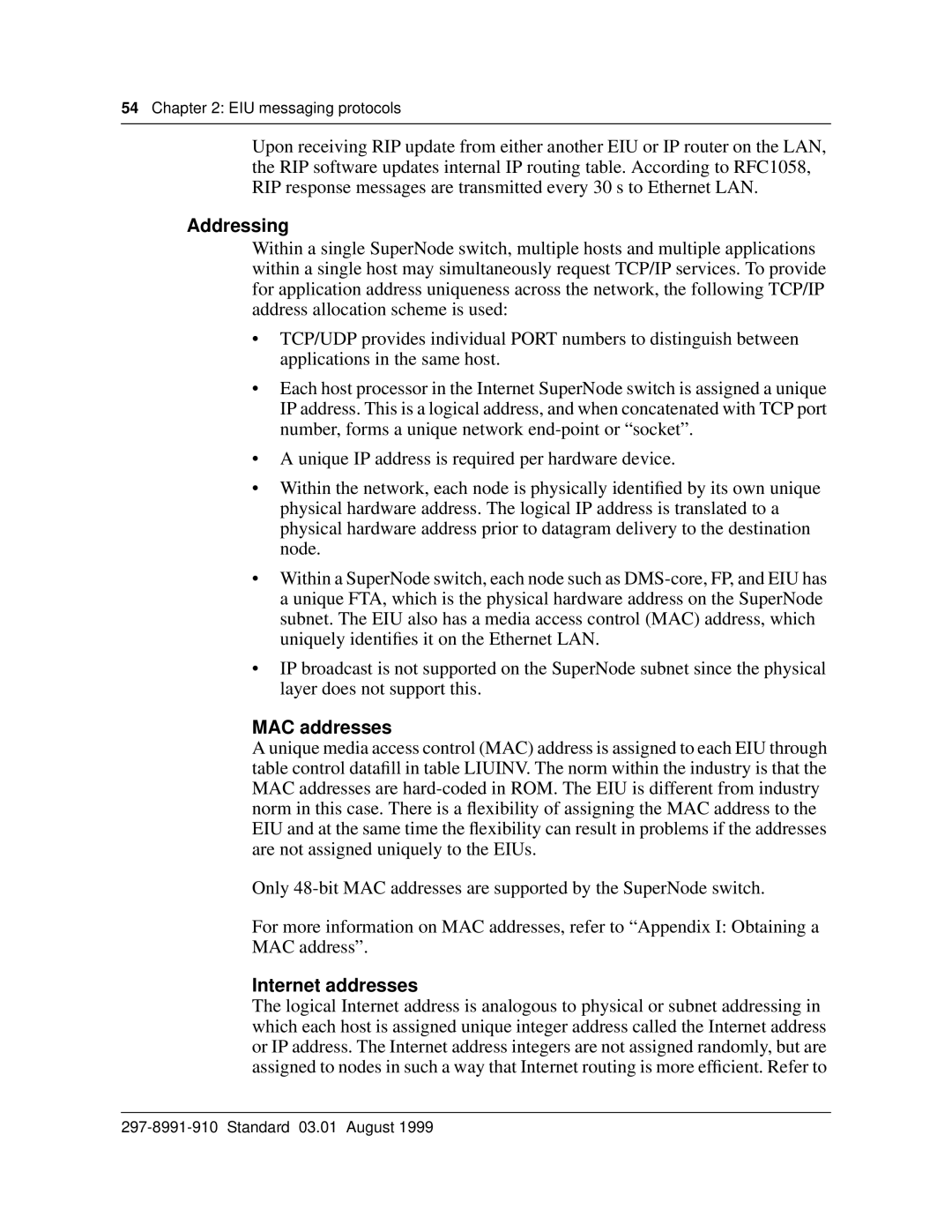 Cabletron Systems DMS-100 manual Addressing, MAC addresses, Internet addresses 