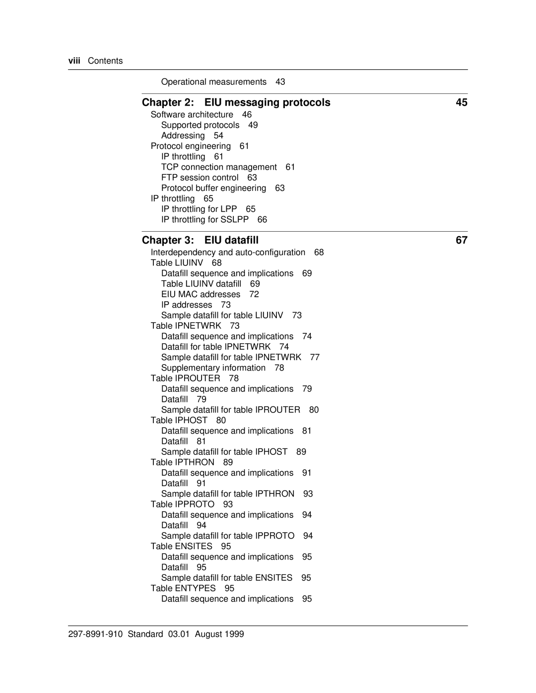 Cabletron Systems DMS-100 manual EIU messaging protocols, Chapter EIU datafill 