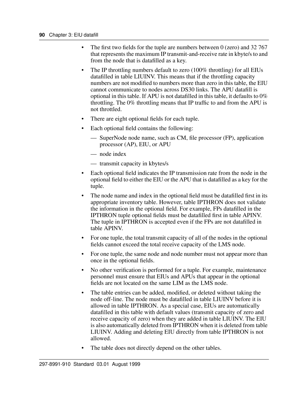 Cabletron Systems DMS-100 manual EIU datafill 