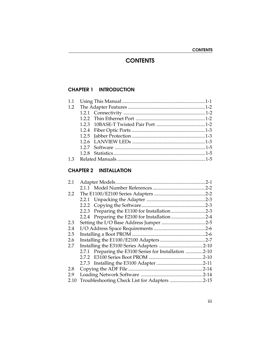 Cabletron Systems E1100, E2100, E3100 manual Contents 