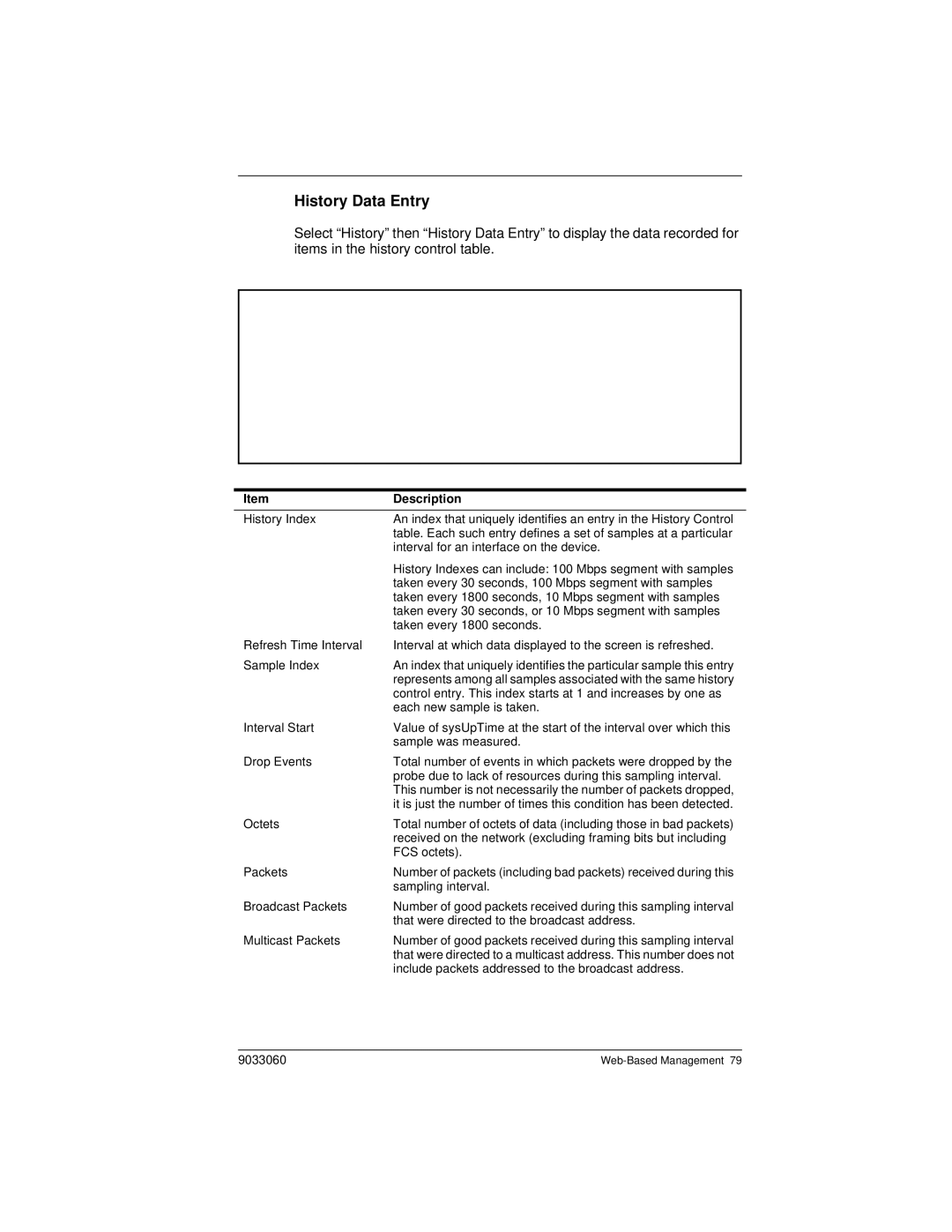 Cabletron Systems ELH100 manual History Data Entry 