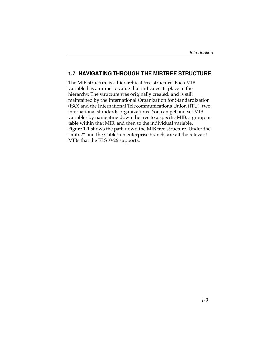 Cabletron Systems ELS10-26 manual Navigating Through The Mibtree Structure 