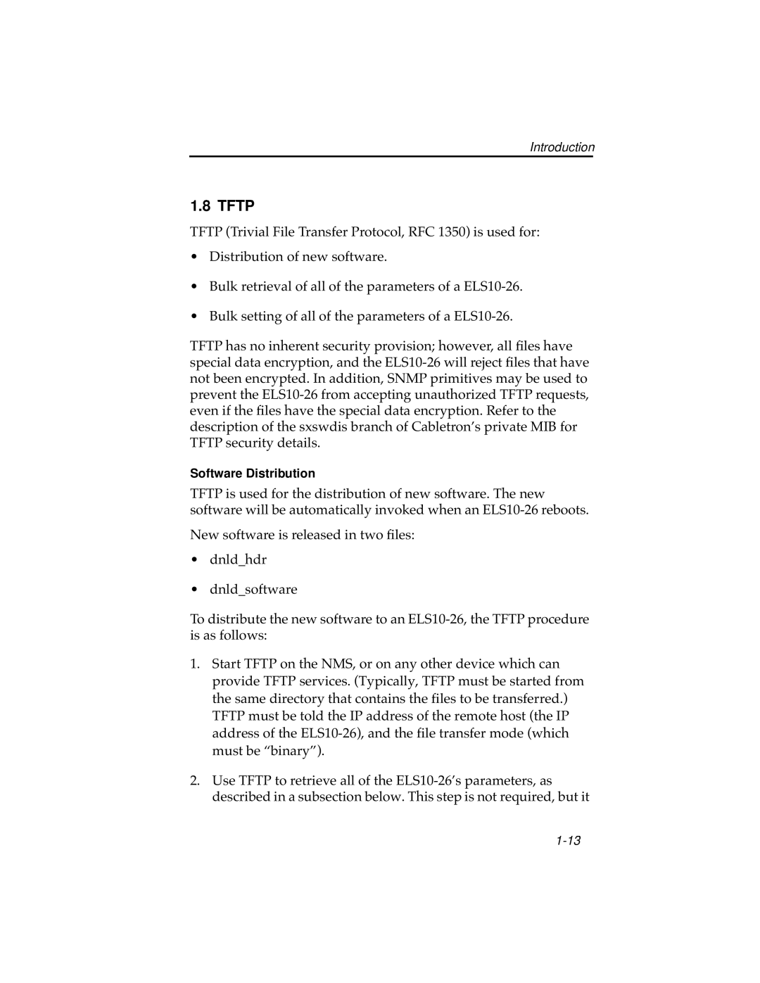 Cabletron Systems ELS10-26 manual Tftp 