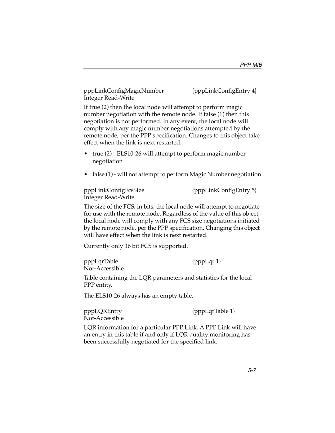 Cabletron Systems ELS10-26 manual Ppp Mib 