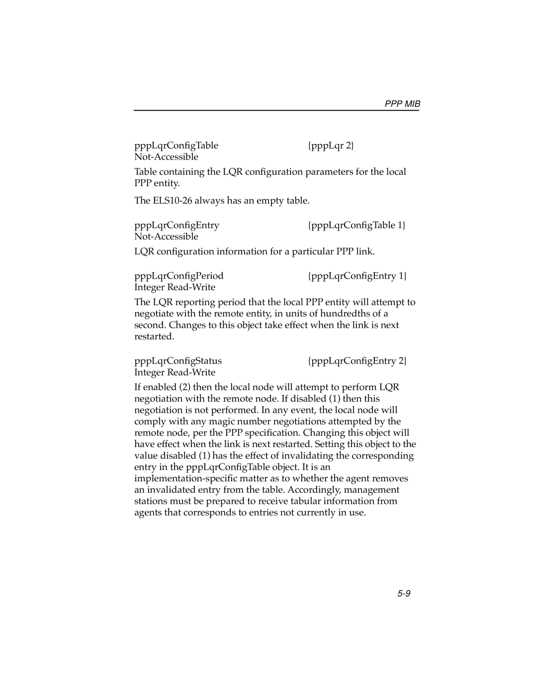 Cabletron Systems ELS10-26 manual Ppp Mib 