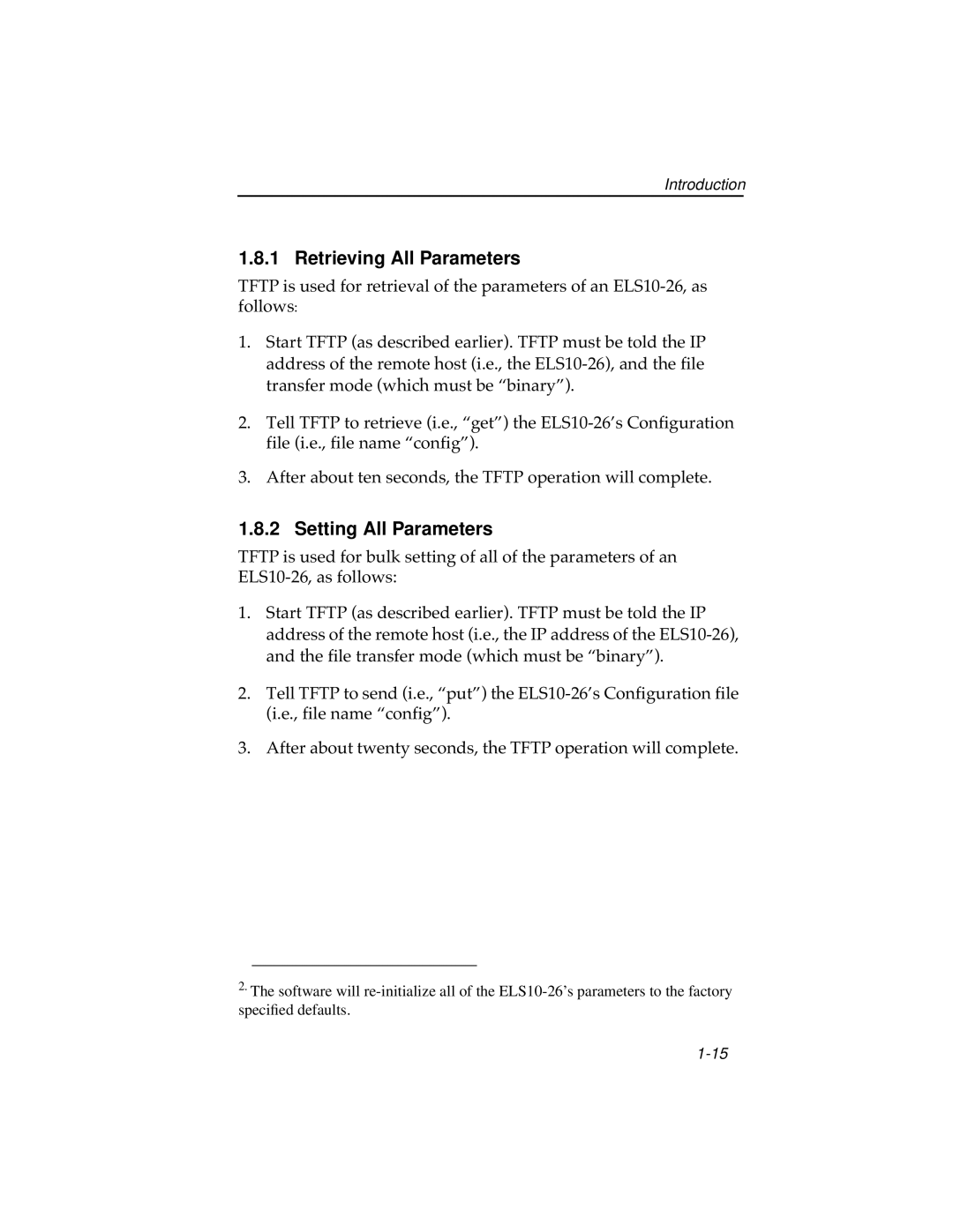 Cabletron Systems ELS10-26 manual Retrieving All Parameters, Setting All Parameters 