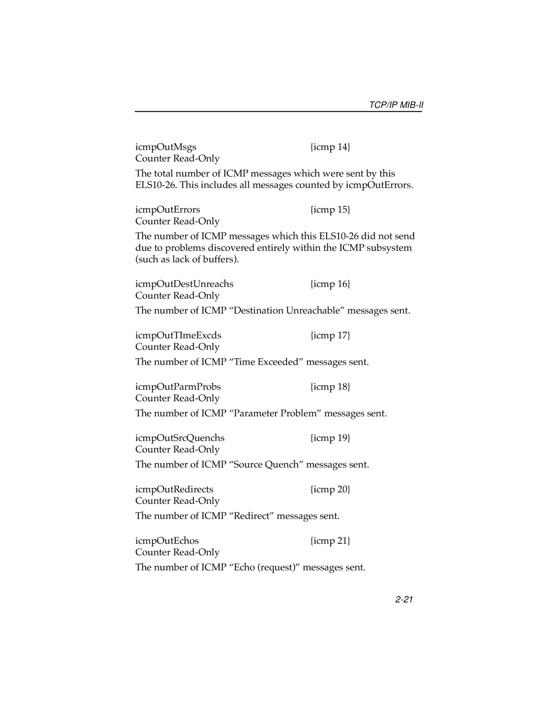 Cabletron Systems ELS10-26 manual Tcp/Ip Mib-Ii 