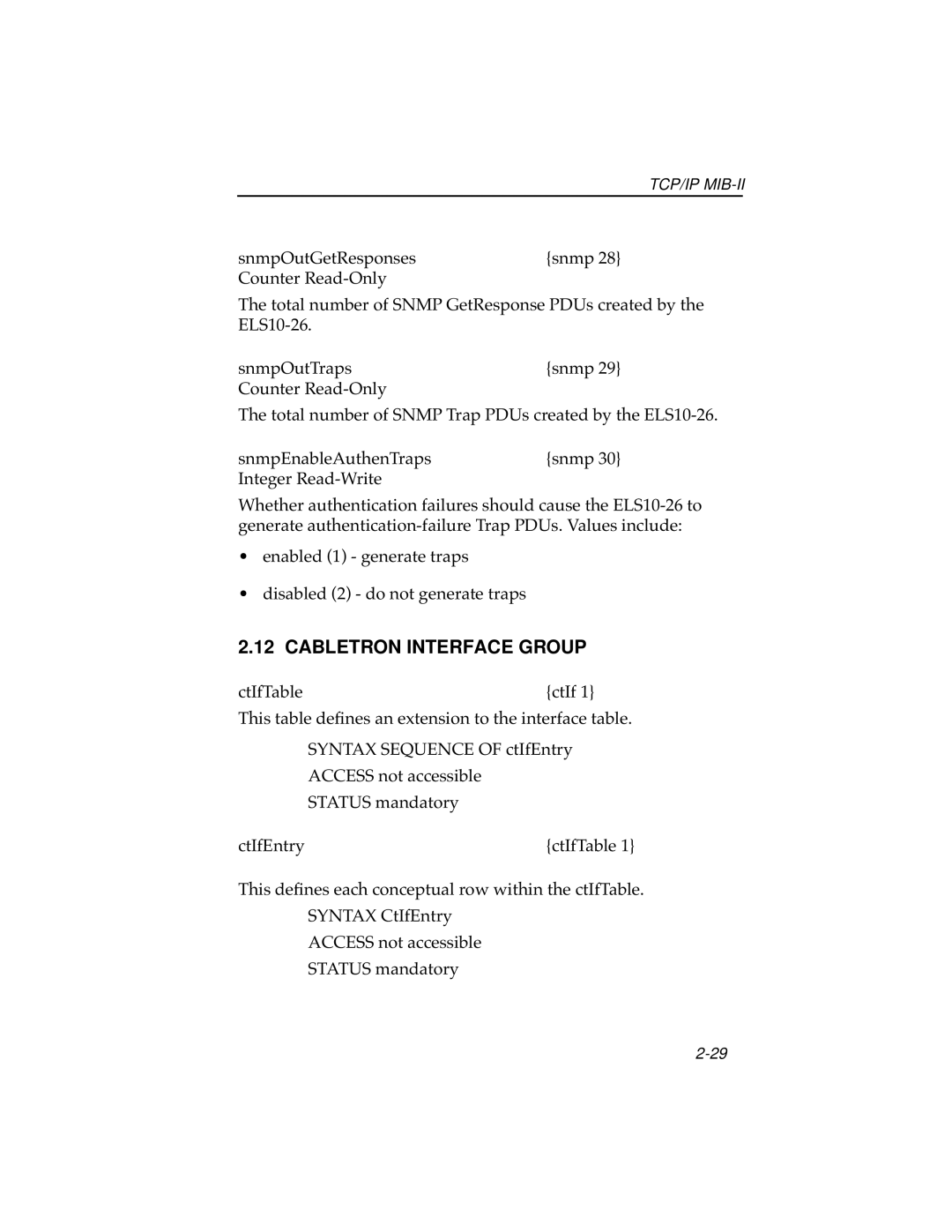 Cabletron Systems ELS10-26 manual Cabletron Interface Group 