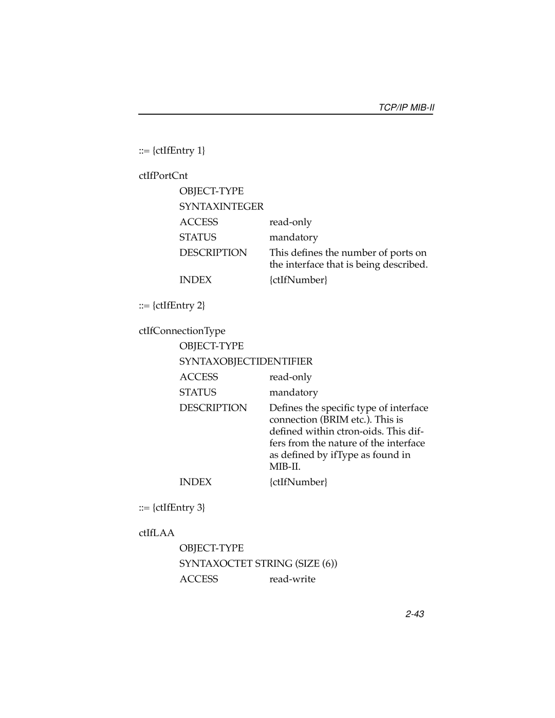 Cabletron Systems ELS10-26 manual OBJECT-TYPE Syntaxobjectidentifier Access 