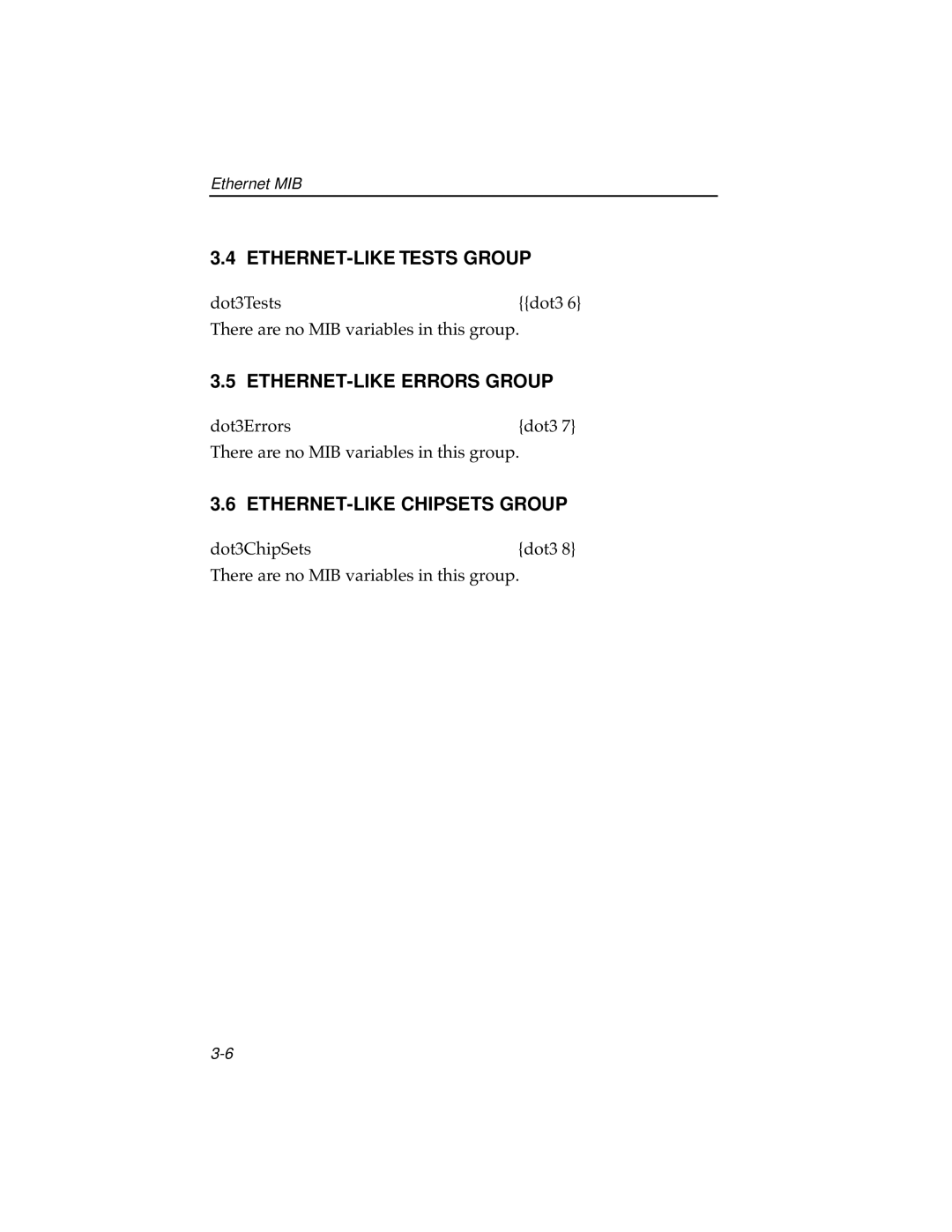 Cabletron Systems ELS10-26 manual ETHERNET-LIKE Tests Group, ETHERNET-LIKE Errors Group, ETHERNET-LIKE Chipsets Group 