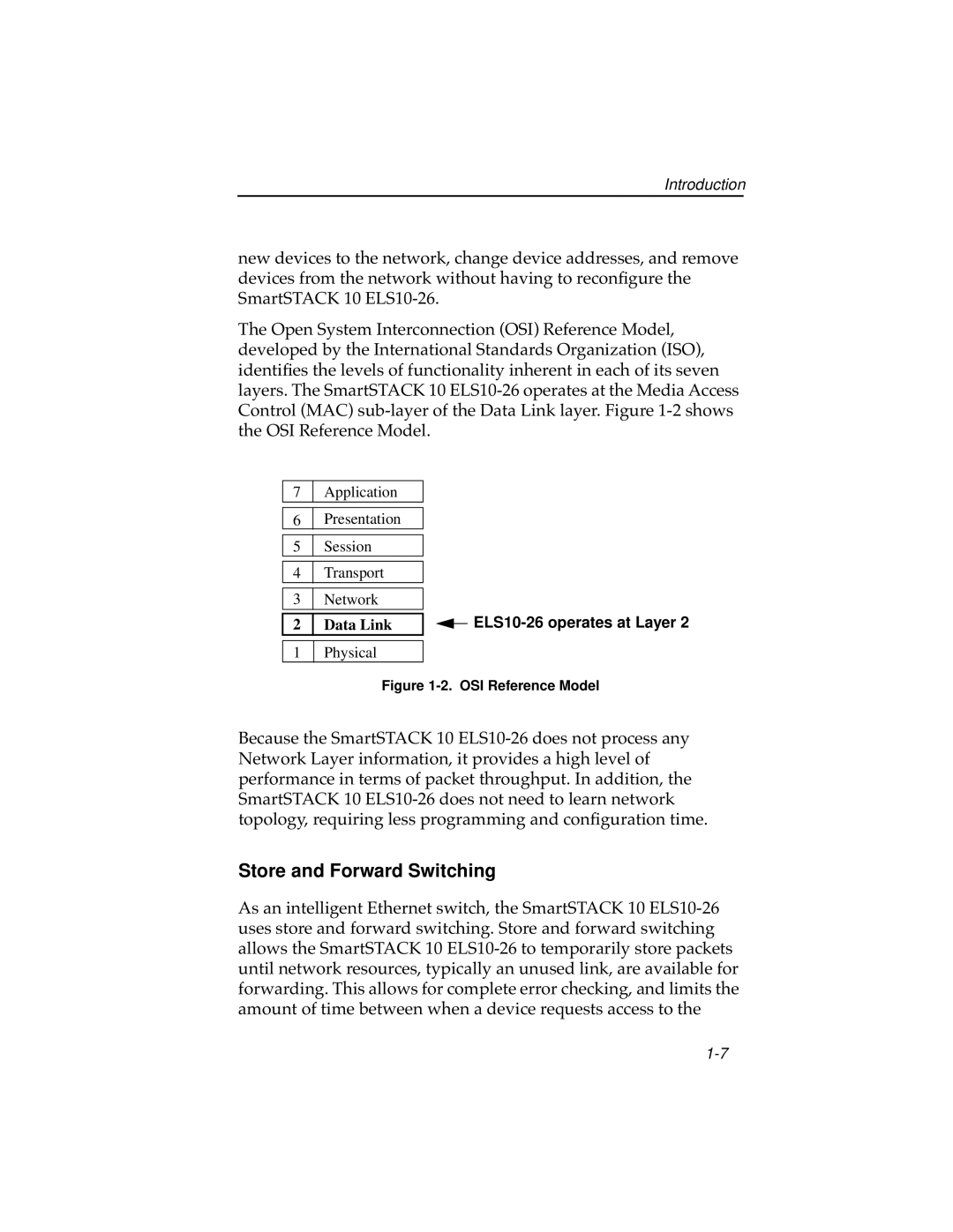 Cabletron Systems ELS10-26TX manual Store and Forward Switching, OSI Reference Model 