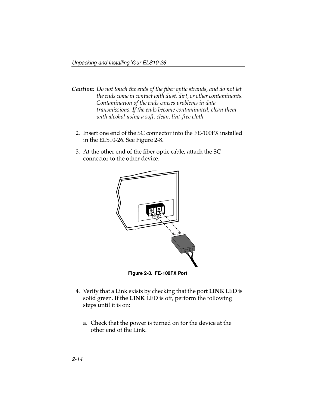 Cabletron Systems ELS10-26TX manual FE-100FX Port 