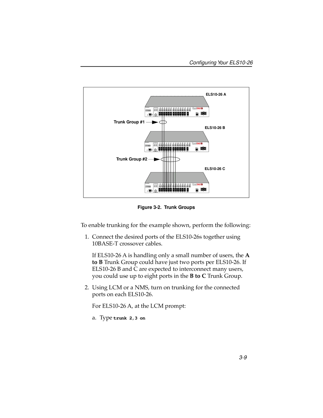 Cabletron Systems ELS10-26TX manual Trunk Groups 