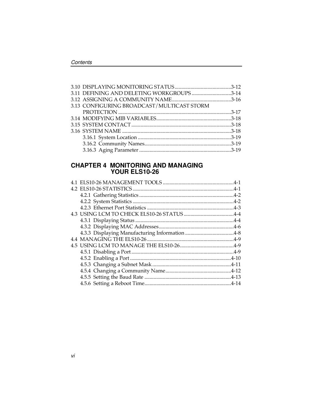 Cabletron Systems ELS10-26TX manual Monitoring and Managing Your ELS10-26, Contents 