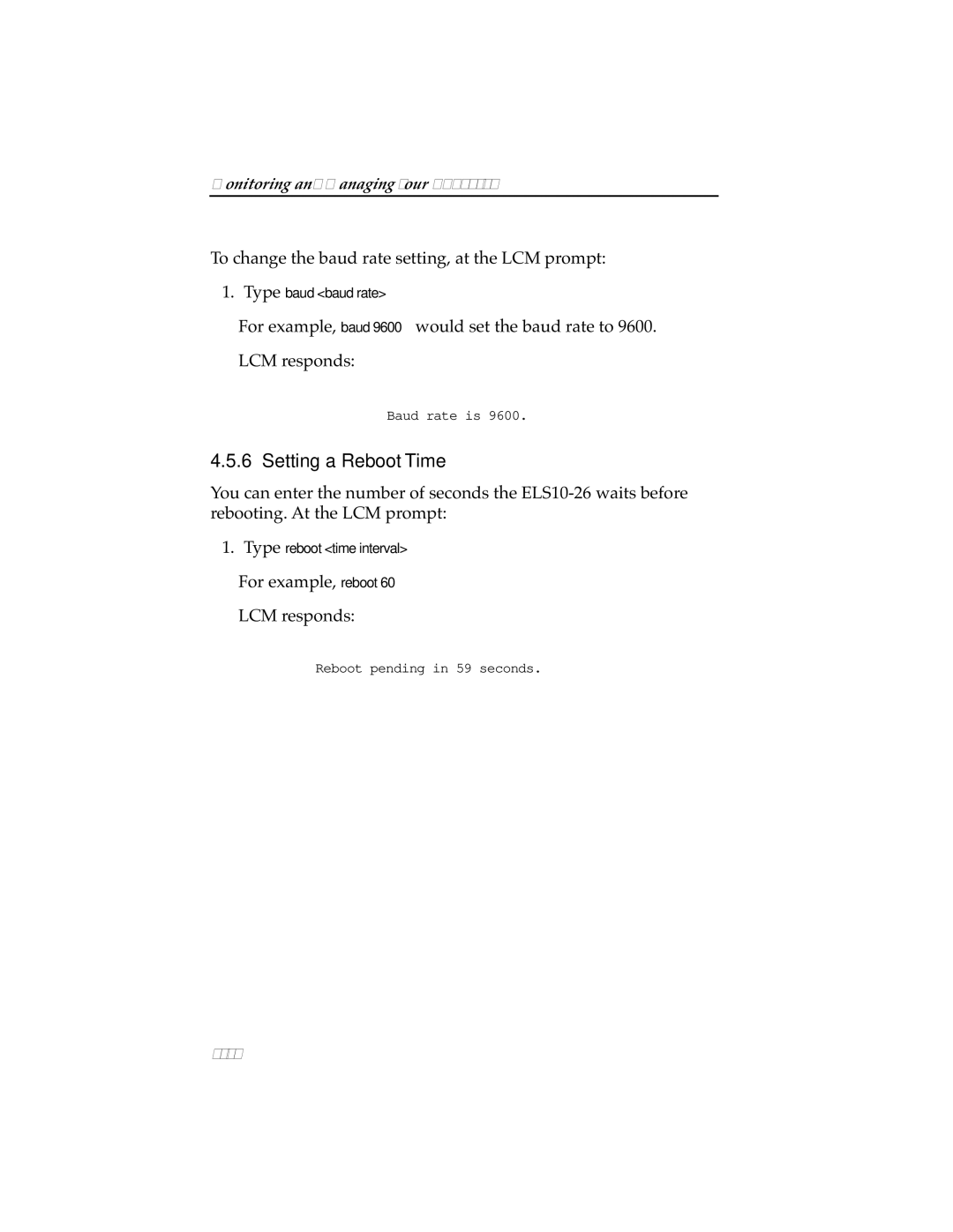 Cabletron Systems ELS10-26TX manual Setting a Reboot Time 