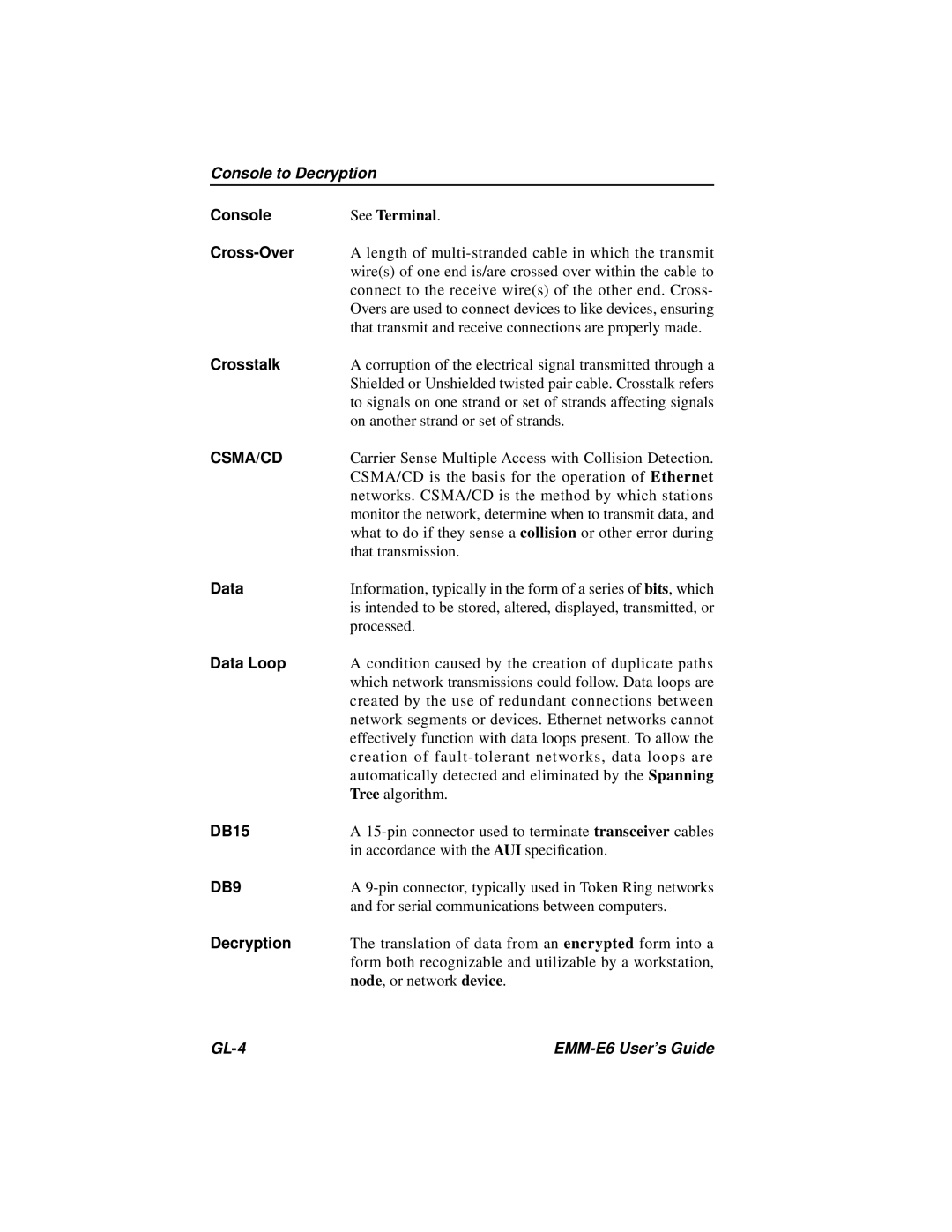 Cabletron Systems EMM-E6 Ethernet manual Csma/Cd 