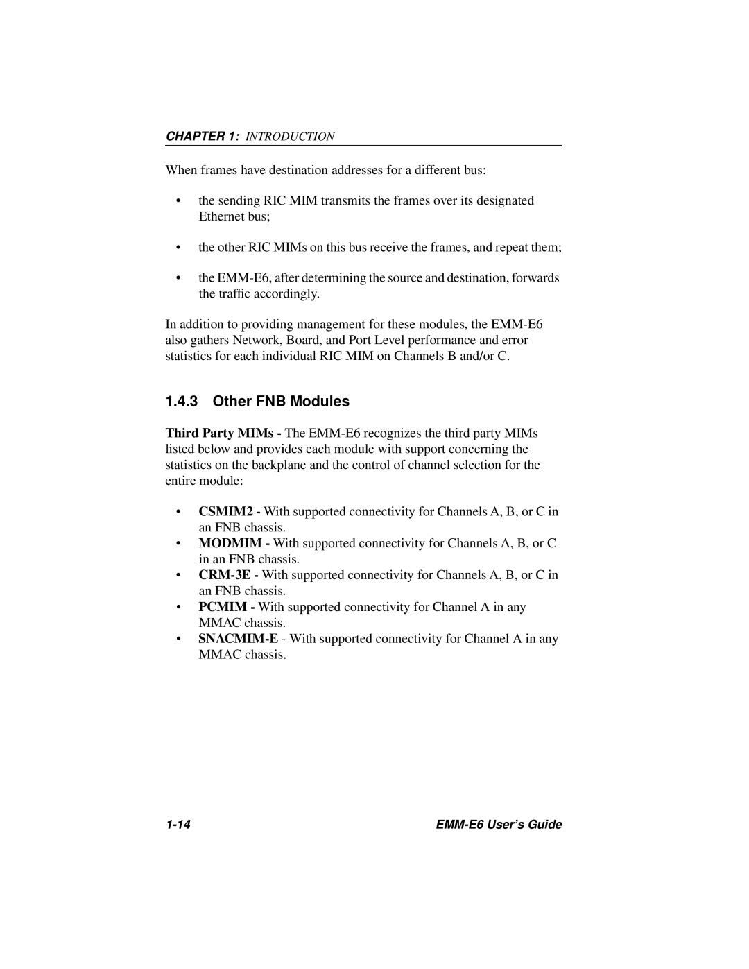 Cabletron Systems EMM-E6 Ethernet manual Other FNB Modules 