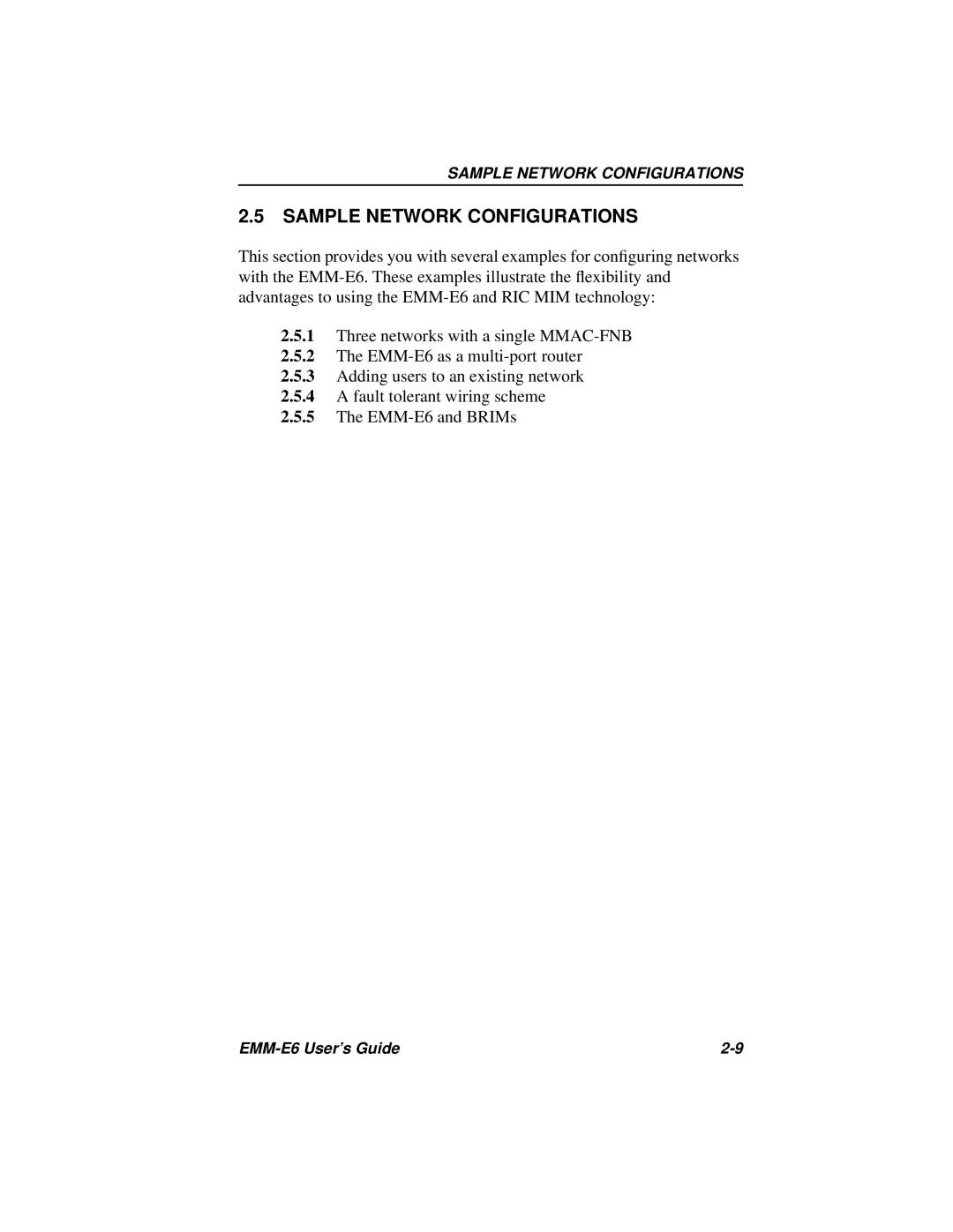 Cabletron Systems EMM-E6 Ethernet manual Sample Network Configurations 