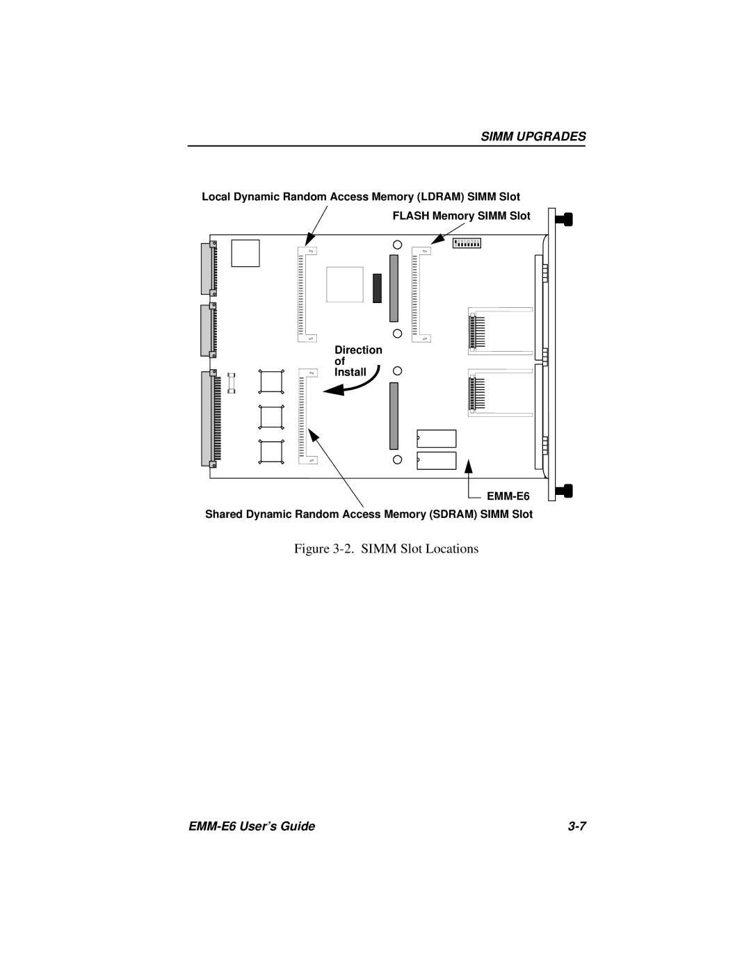 Cabletron Systems EMM-E6 Ethernet manual Simm Slot Locations 