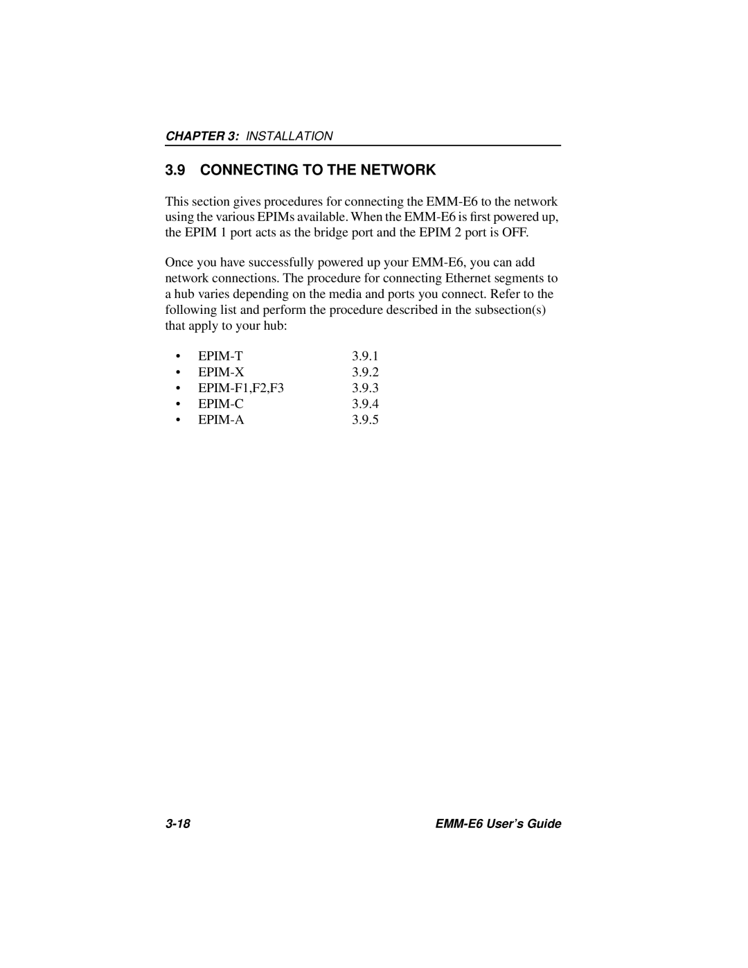 Cabletron Systems EMM-E6 Ethernet manual Connecting to the Network 