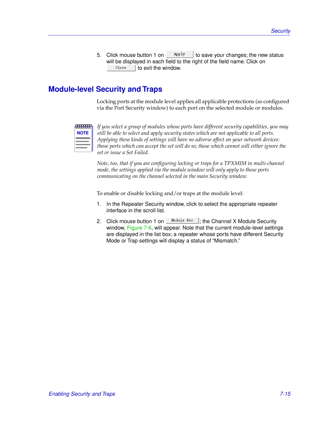 Cabletron Systems EMM-E6 manual Module-level Security and Traps 