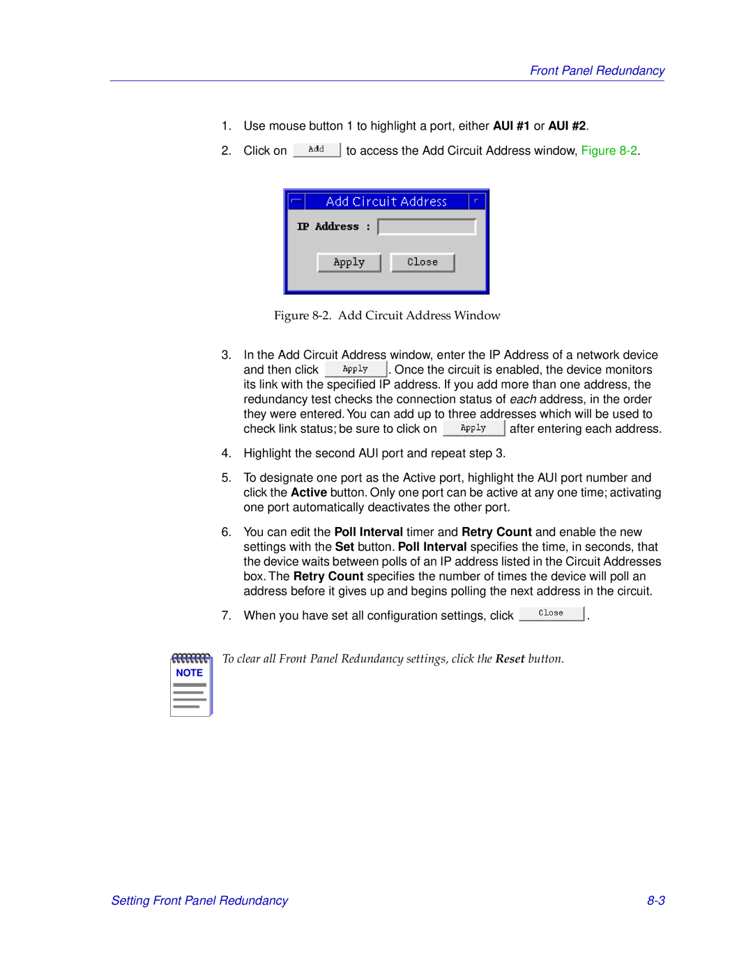 Cabletron Systems EMM-E6 manual Add Circuit Address Window 