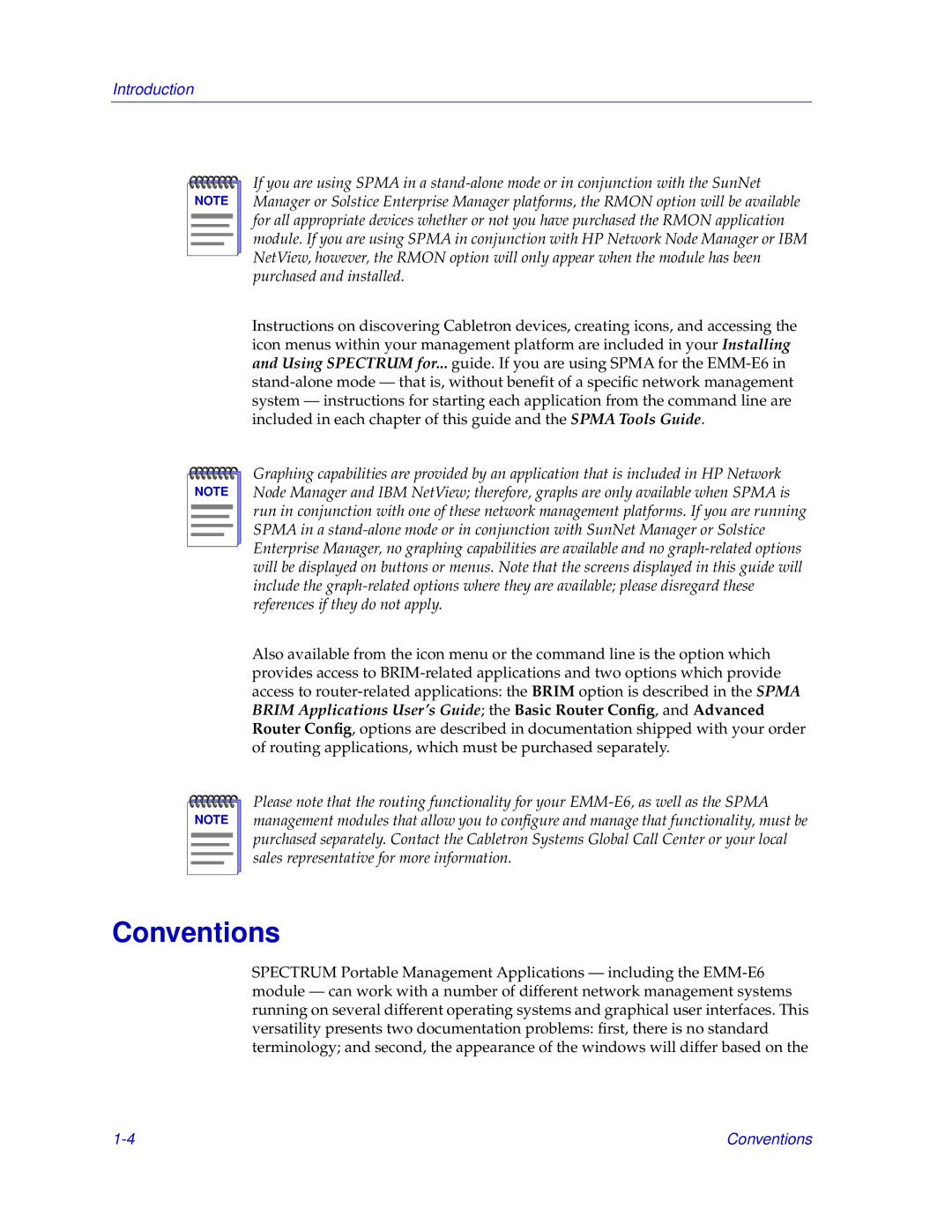 Cabletron Systems EMM-E6 manual Conventions 