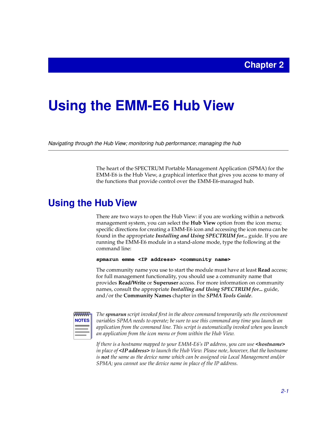 Cabletron Systems manual Using the EMM-E6 Hub View, Using the Hub View 