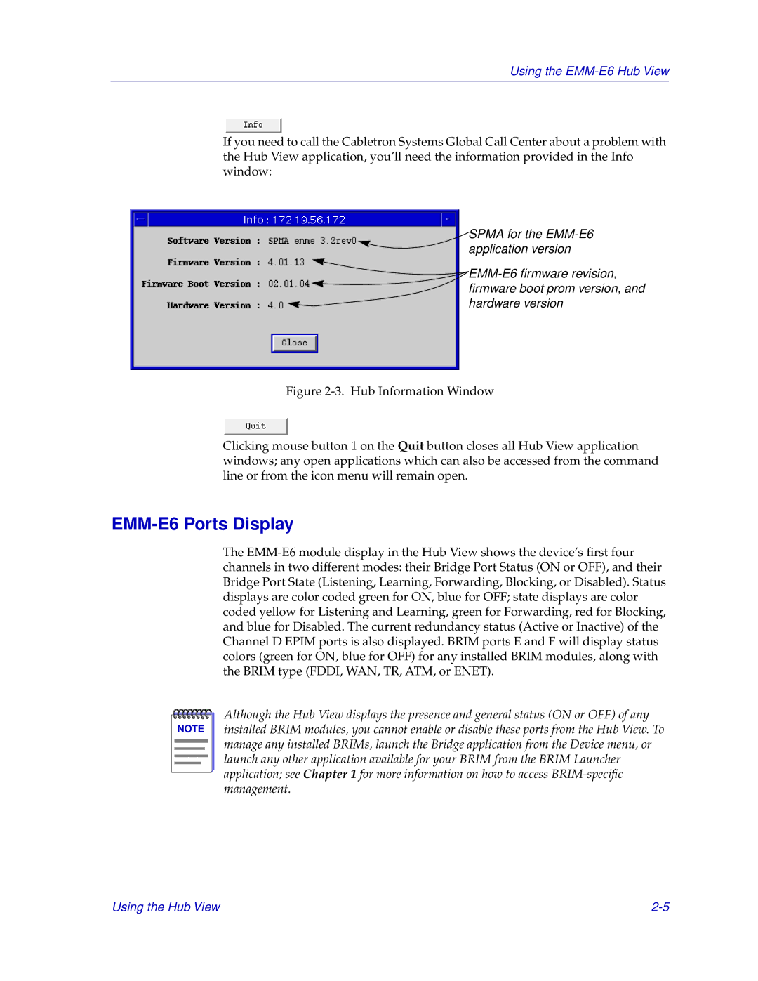 Cabletron Systems manual EMM-E6 Ports Display 