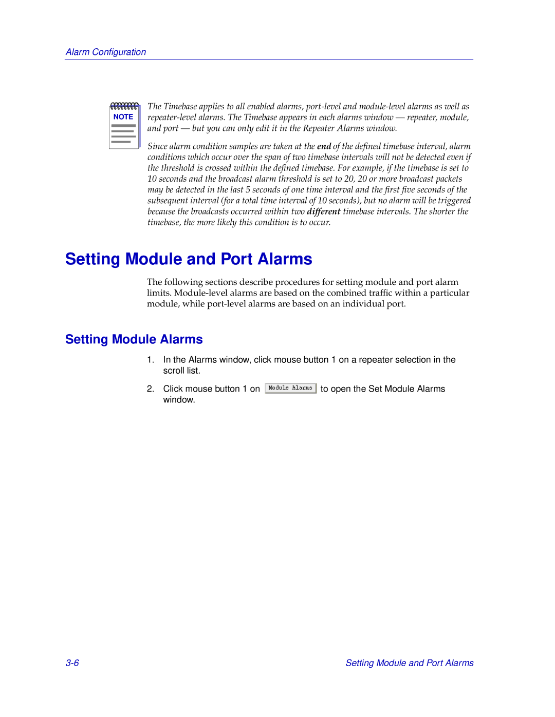 Cabletron Systems EMM-E6 manual Setting Module and Port Alarms, Setting Module Alarms 