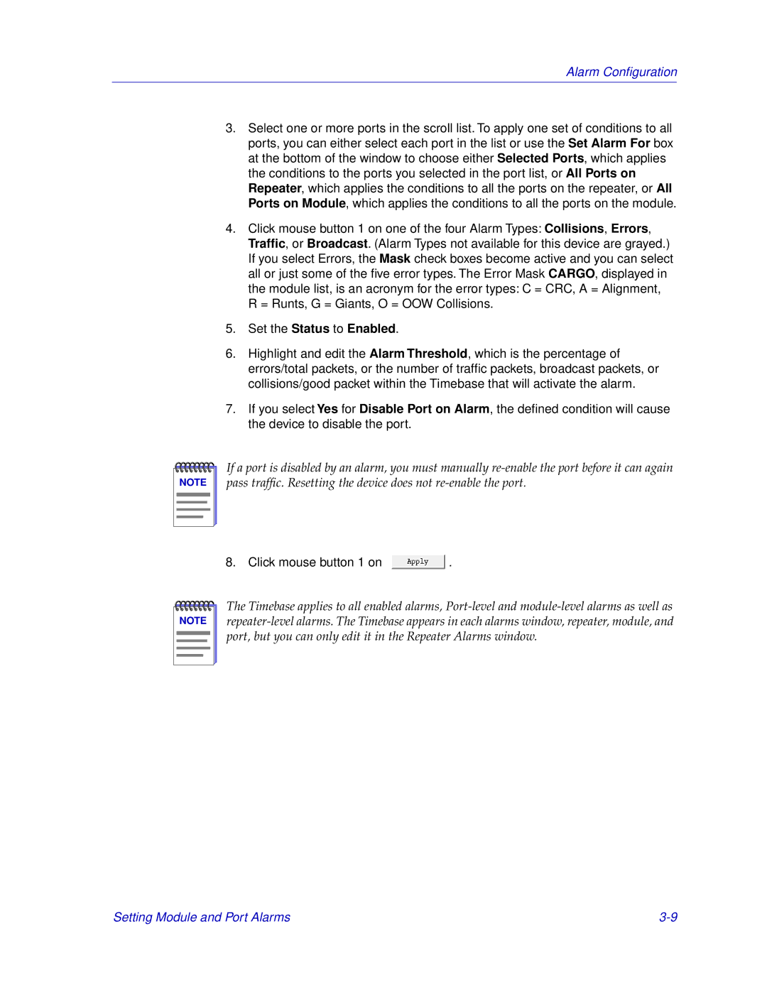 Cabletron Systems EMM-E6 manual Set the Status to Enabled 