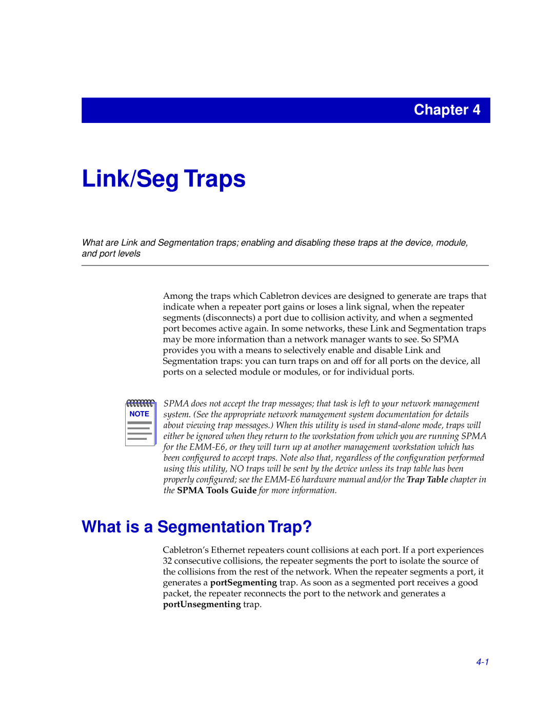 Cabletron Systems EMM-E6 manual Link/Seg Traps, What is a Segmentation Trap? 