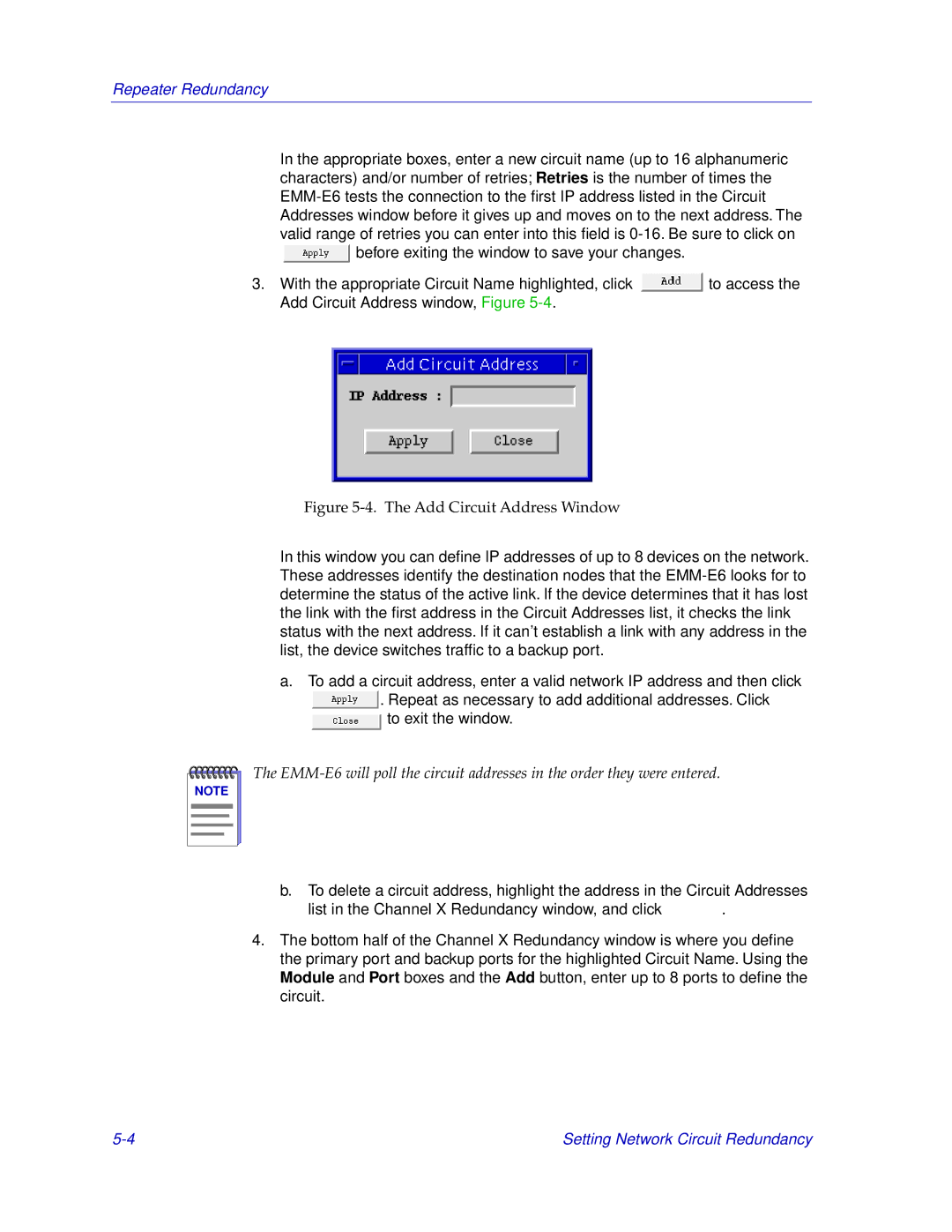 Cabletron Systems EMM-E6 manual Add Circuit Address Window 