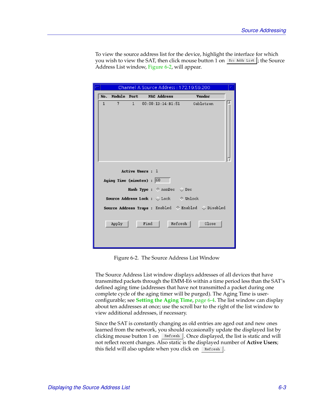 Cabletron Systems EMM-E6 manual Source Addressing 