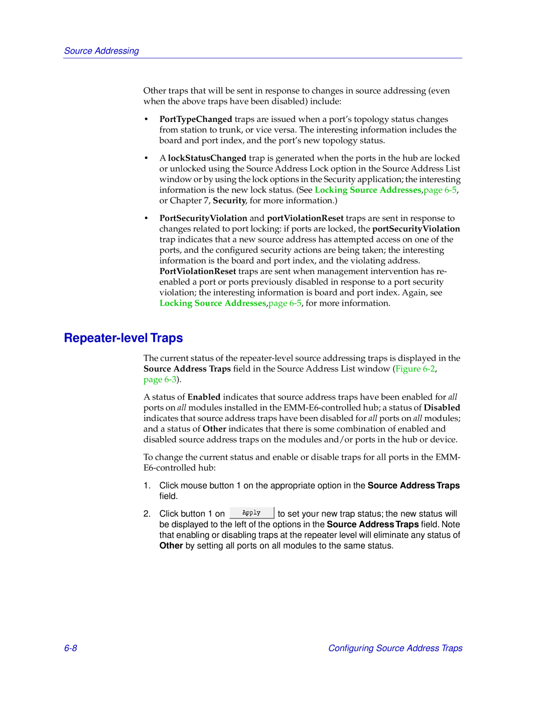 Cabletron Systems EMM-E6 manual Repeater-level Traps 