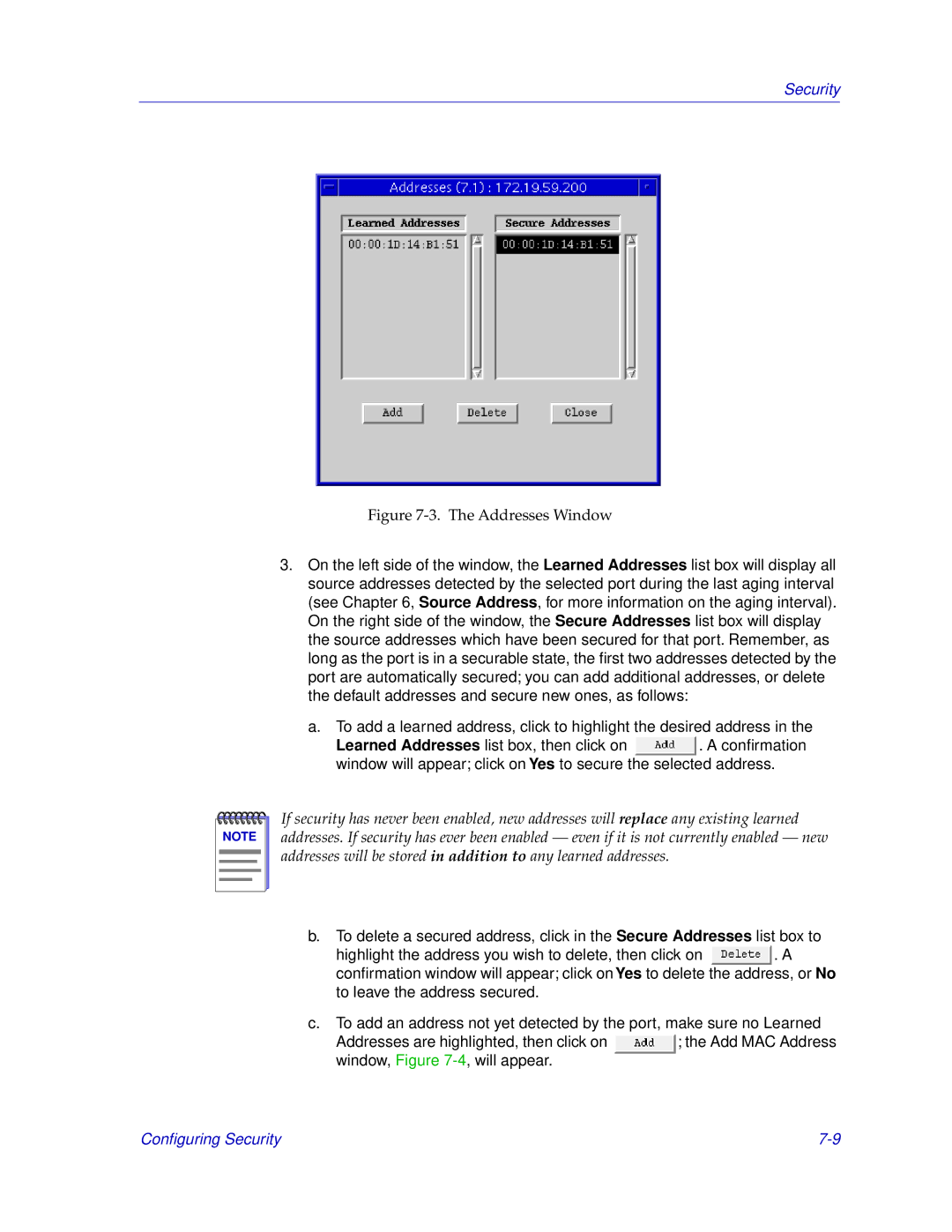 Cabletron Systems EMM-E6 manual Addresses Window 