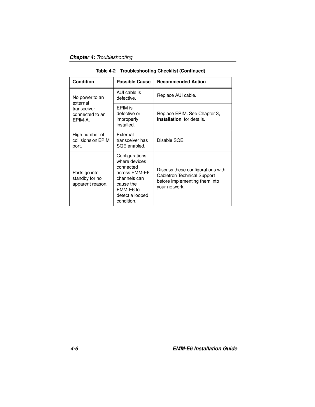 Cabletron Systems EMM-E6 manual Epim-A 