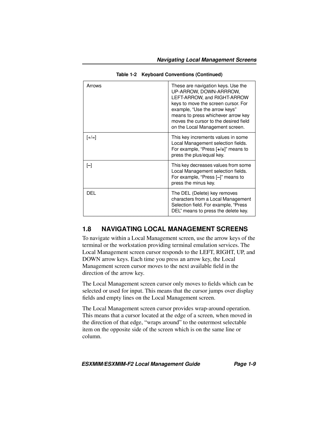 Cabletron Systems ESXMIM-F2 manual Navigating Local Management Screens 