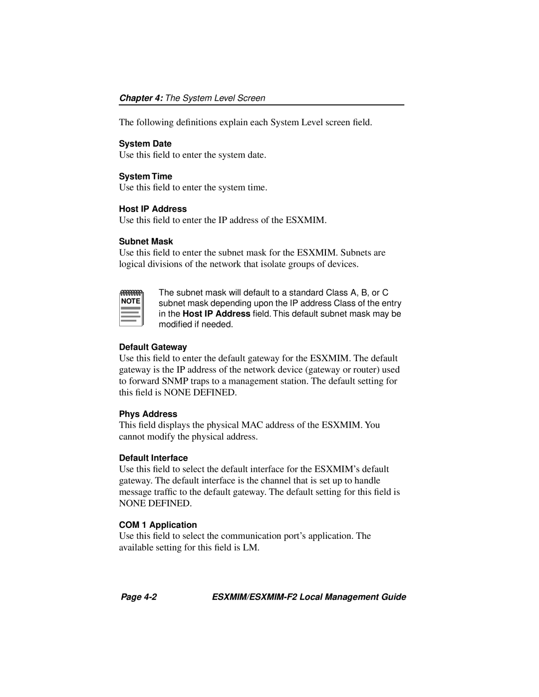 Cabletron Systems ESXMIM-F2 manual None Defined 