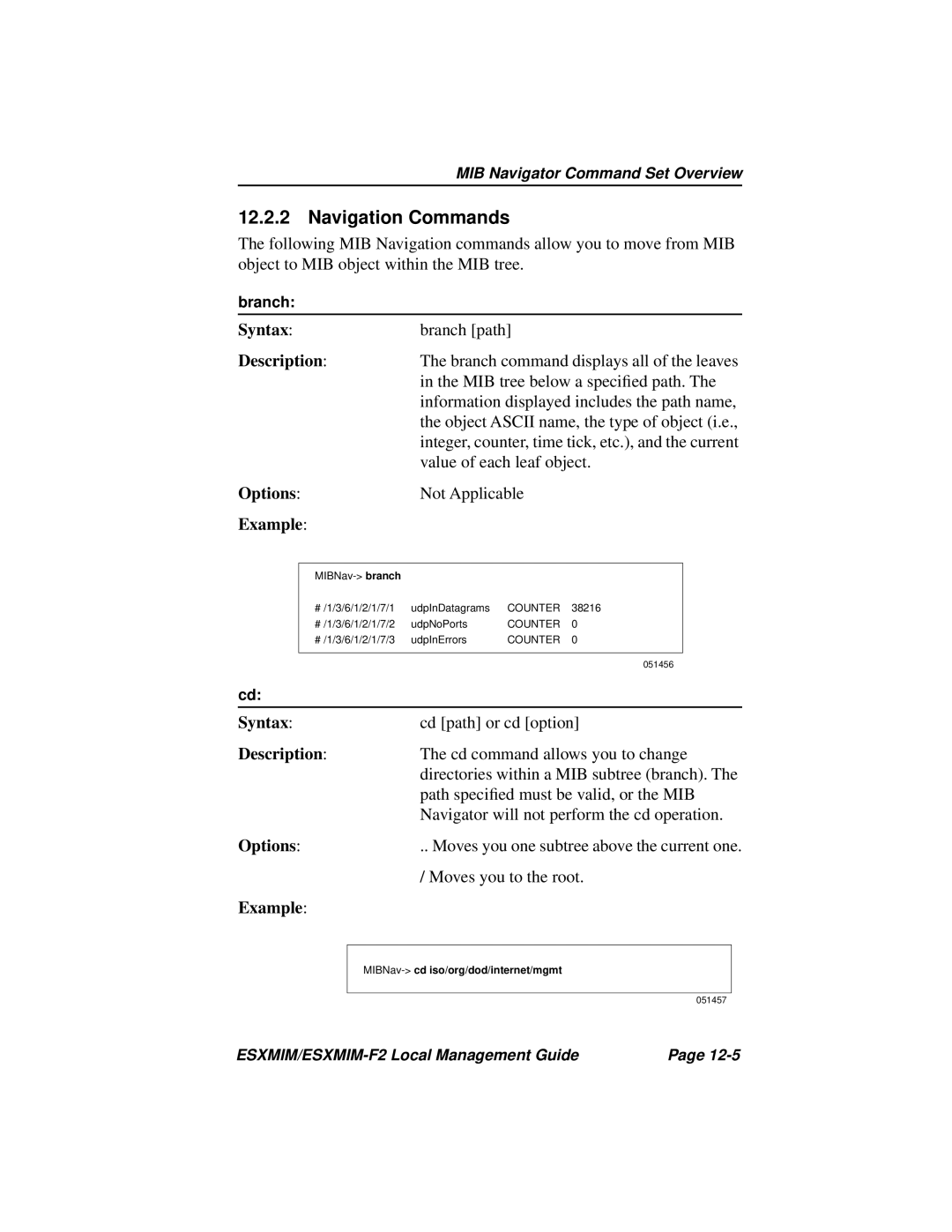 Cabletron Systems ESXMIM-F2 manual Navigation Commands 