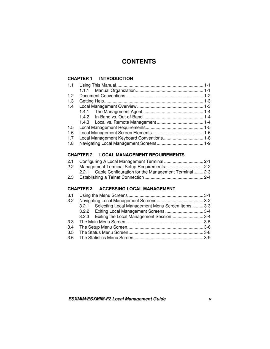 Cabletron Systems ESXMIM-F2 manual Contents 